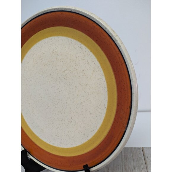 Imperial W. Dalton Stoneware Round Platter 12 1/4" Speckled Tangerine Vintage - Picture 2 of 7